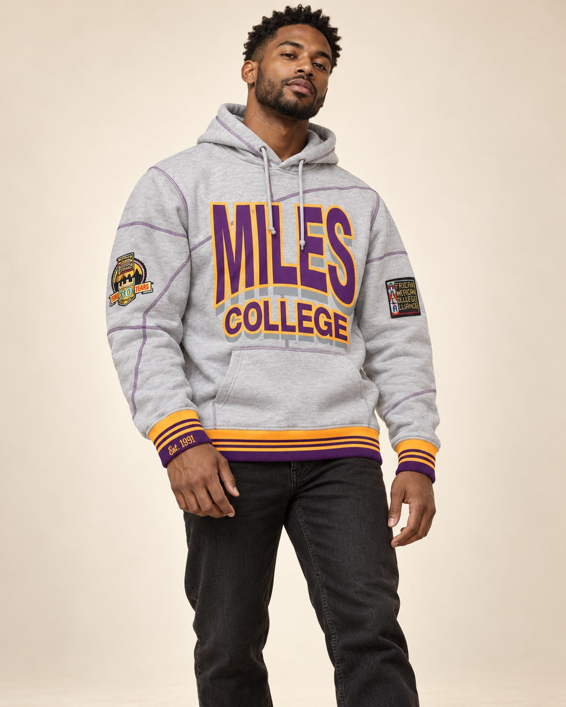 Miles University 93 Frankenstein Hoodie MDH.Grey / Purple / Gold - AACA 30th Anniversary Special Edition