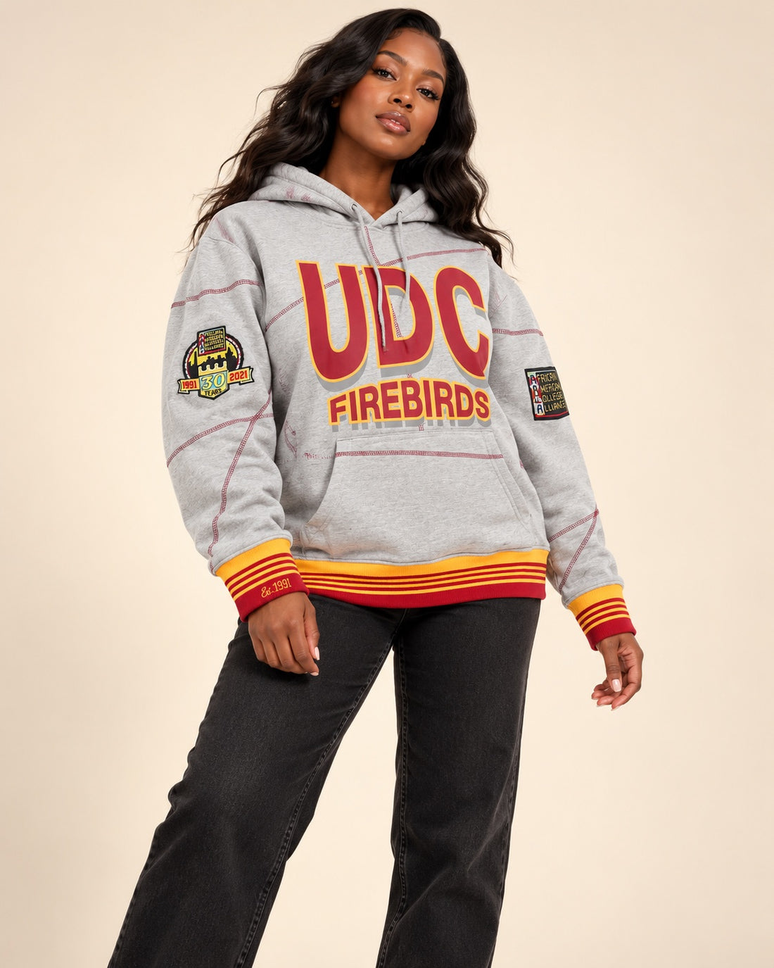 UDC Firebirds 93 Frankenstein Hoodie MDH.Grey / Red / Gold - AACA 30th Anniversary Special Edition