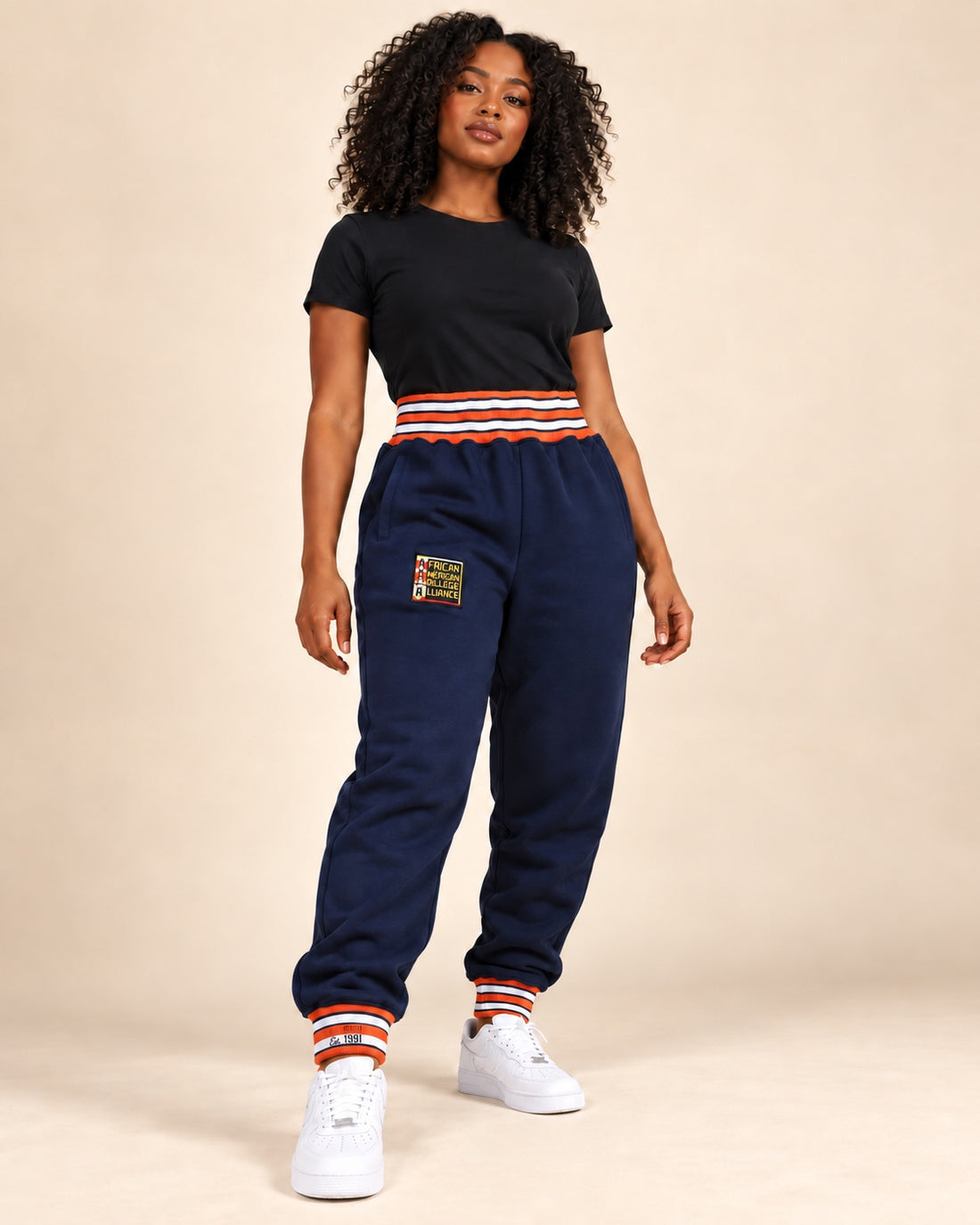 AACA Original '91 Sweatpants Navy - Orange Waistband