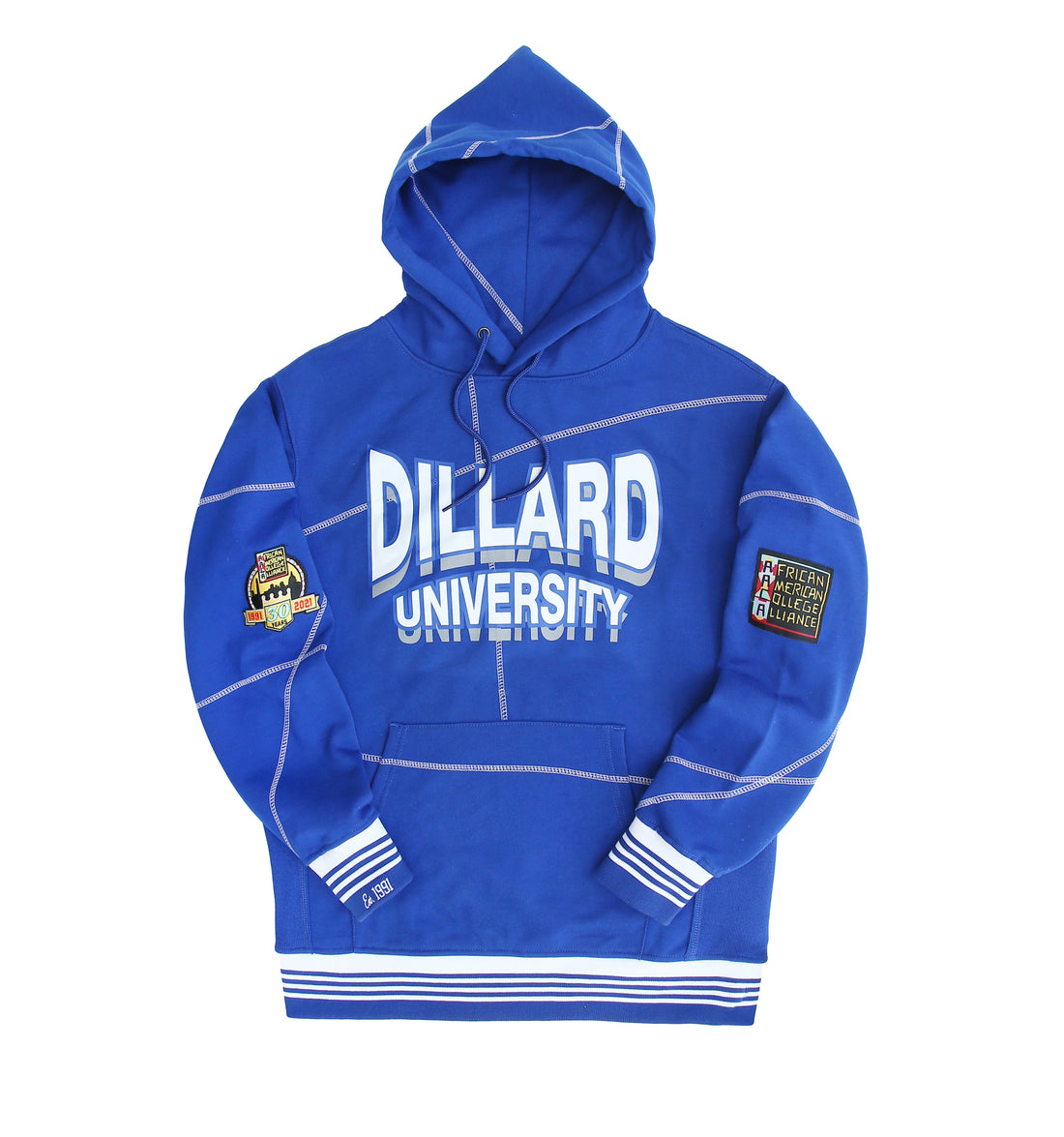 Dillard University 93 Frankenstein Hoodie Royal Blue/White - AACA 30th Anniversary Special Edition