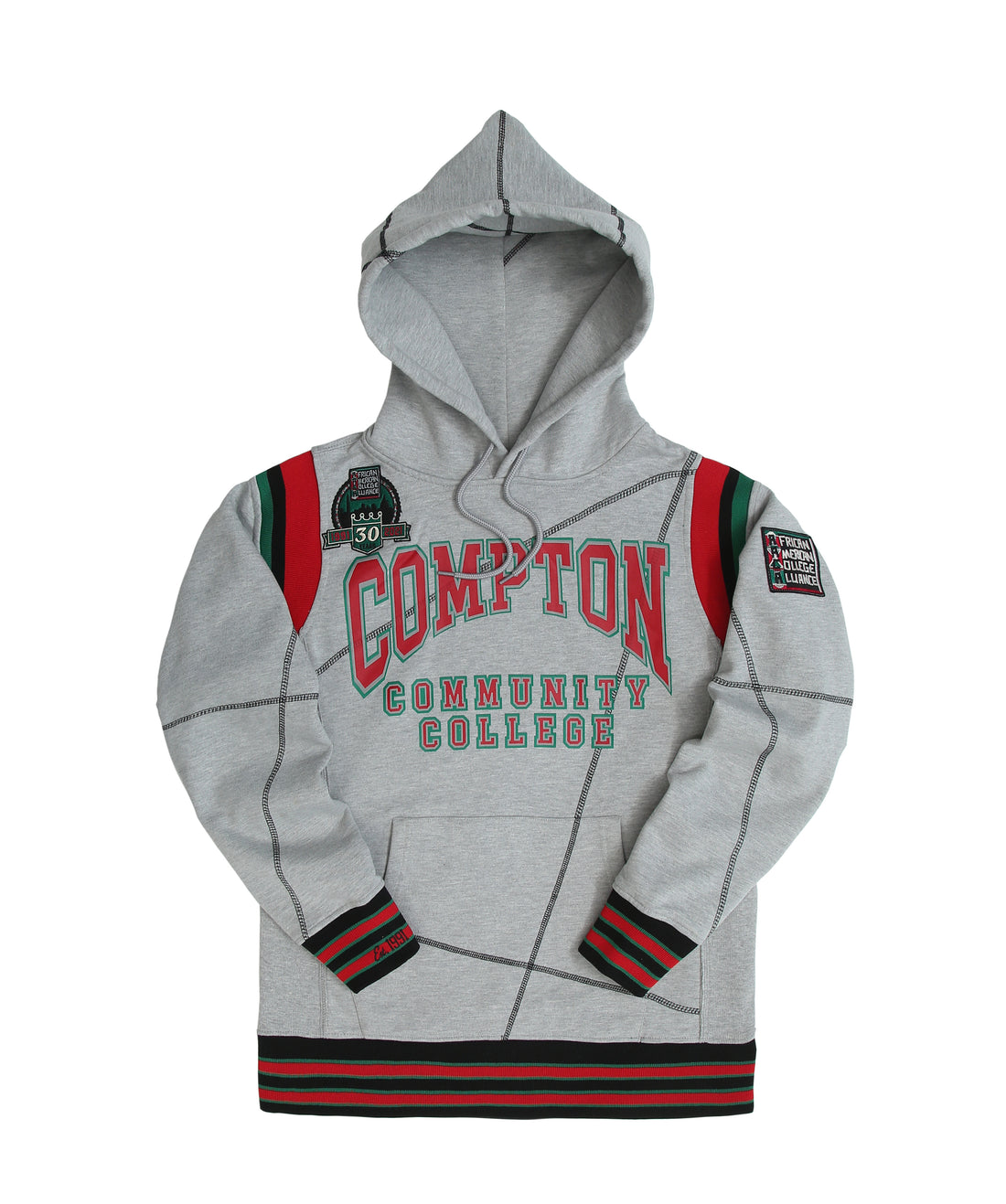 30th Anniversary FTP Compton Community College Frankenstein Stitched Hoodie MDH.Grey / Black