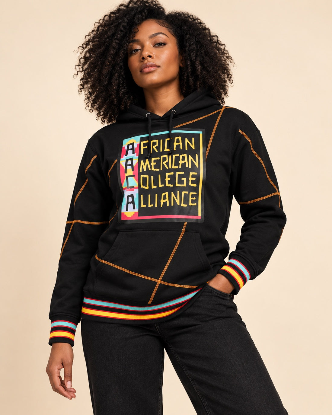 AACA Original 92 Frankenstein Stitched Hoodie Black/Gold