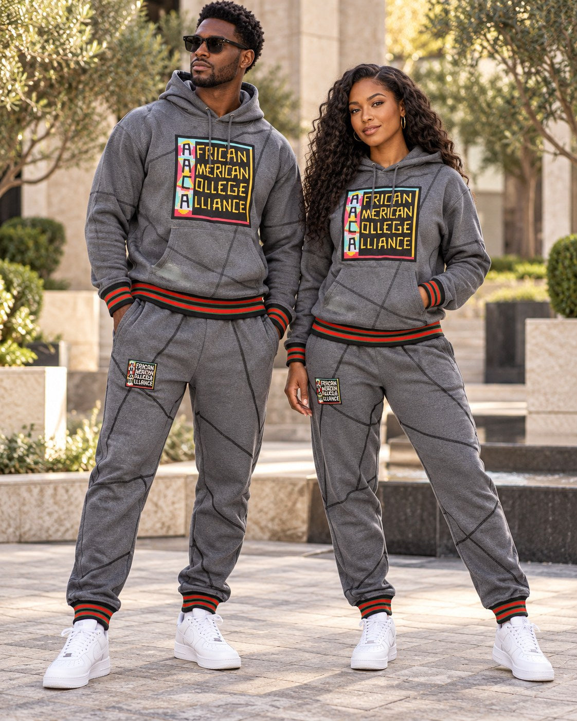 FTP AACA Original 92 Frankenstein Stitched Hoodie Charcoal/Black + Joggers Set