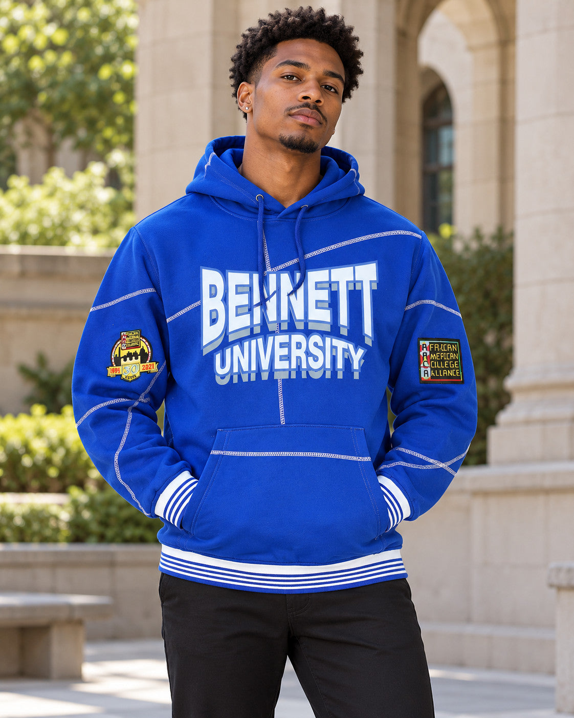 Bennett University 93 Frankenstein Hoodie Royal Blue/White - AACA 30th Anniversary Special Edition — alternative model styling