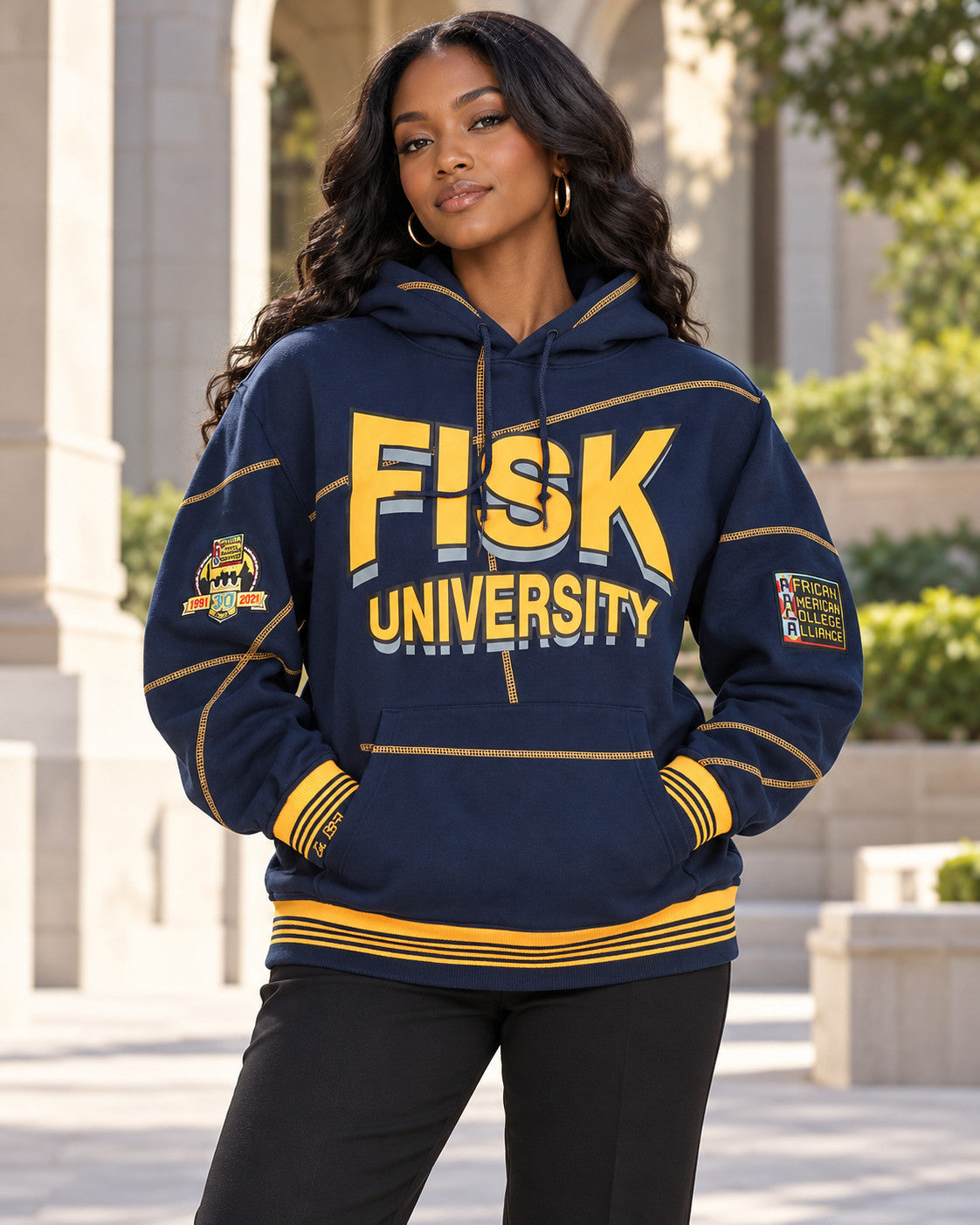 FISK 93 Frankenstein Hoodie Navy/Gold - AACA 30th Anniversary Special Edition — alternative model styling