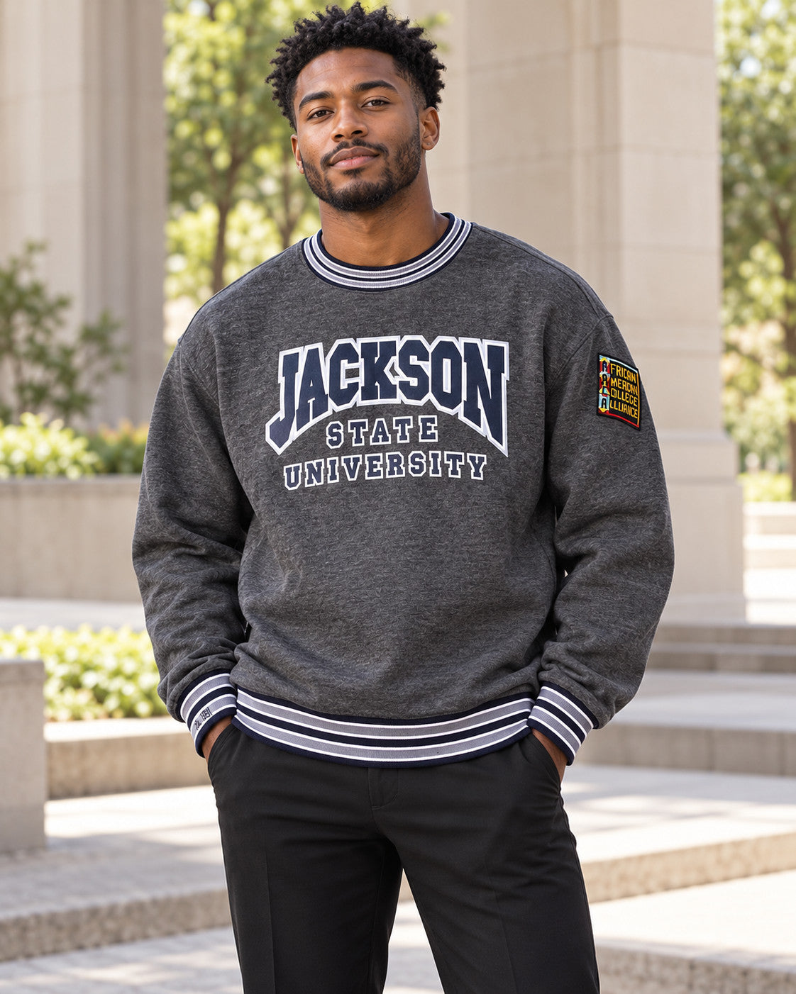 Jackson State University Classic '91 Crewneck Charcoal — alternative model styling