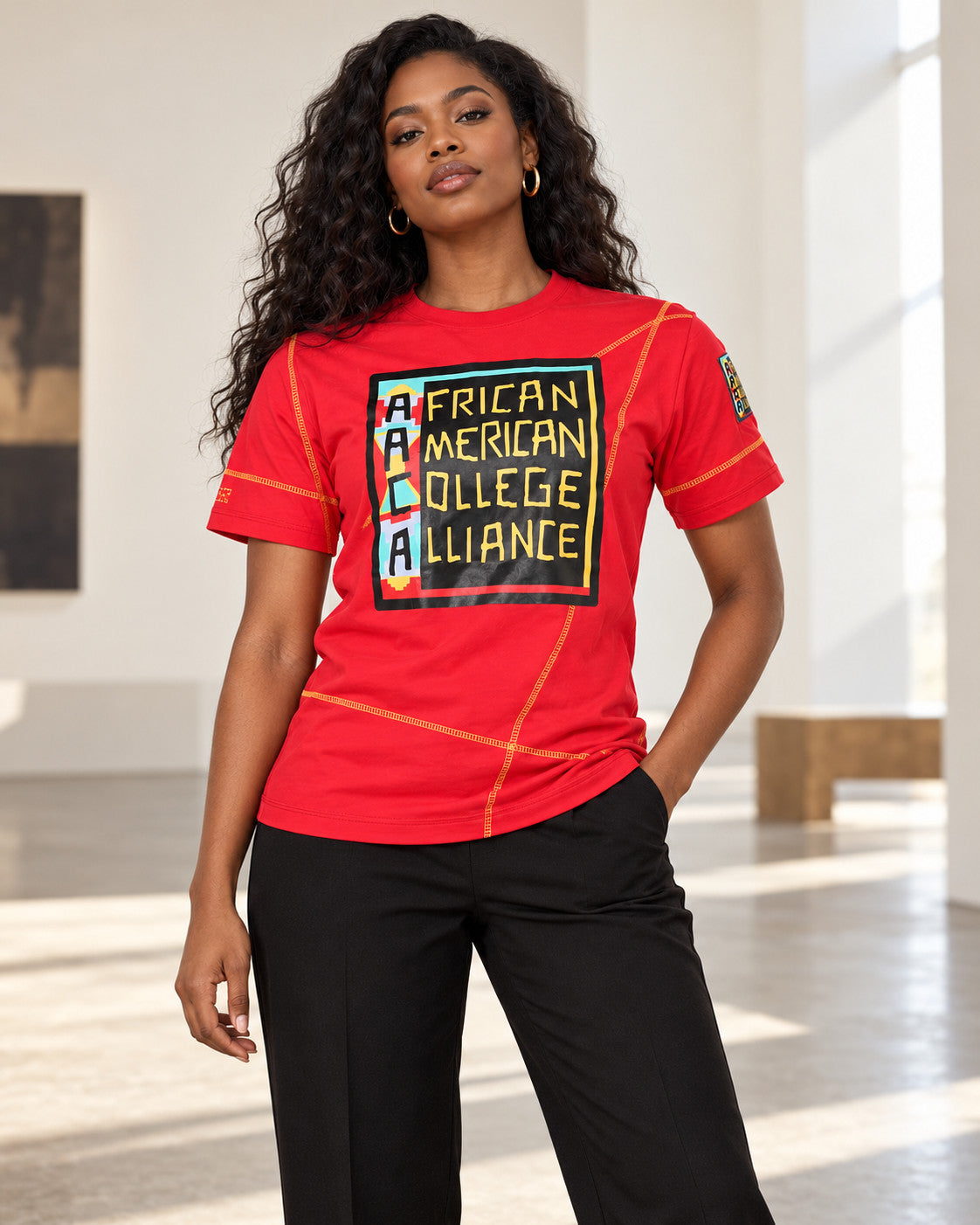 Originals' AACA Classic T-Shirt Red / Gold — alternative model styling