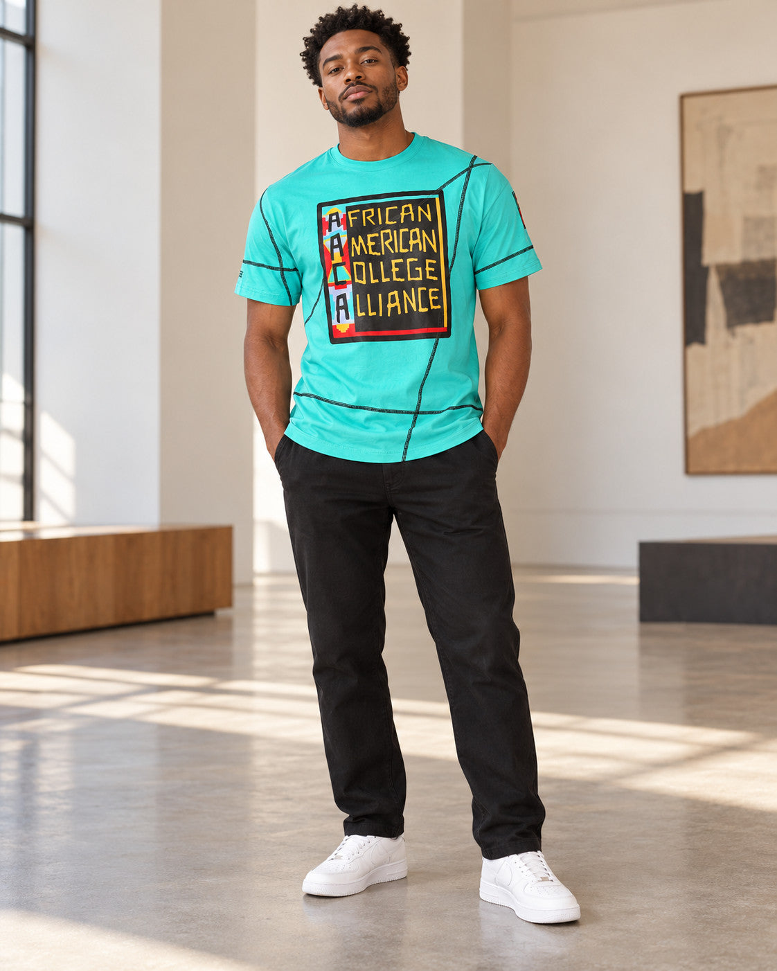 Originals' AACA Classic T-Shirt Teal / Black — alternative model styling