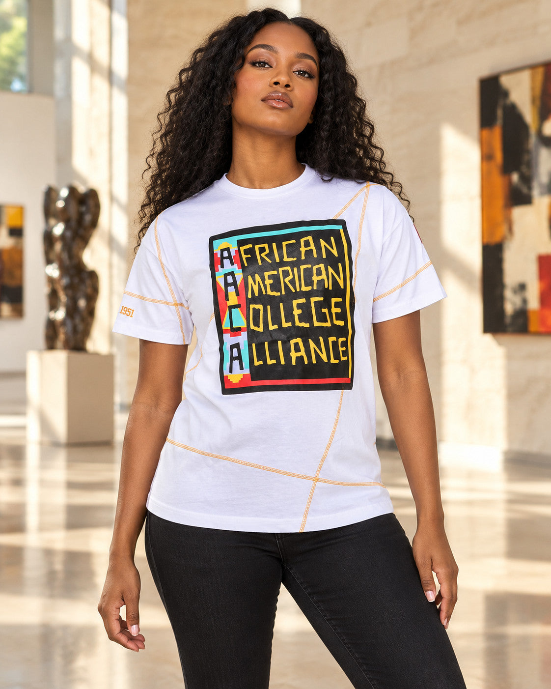 Originals' AACA Classic T-Shirt White / Gold — alternative model styling