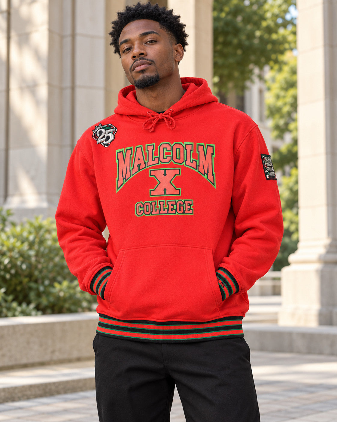 FTP Malcolm X College Classic 91 Hoodie Red — alternative model styling