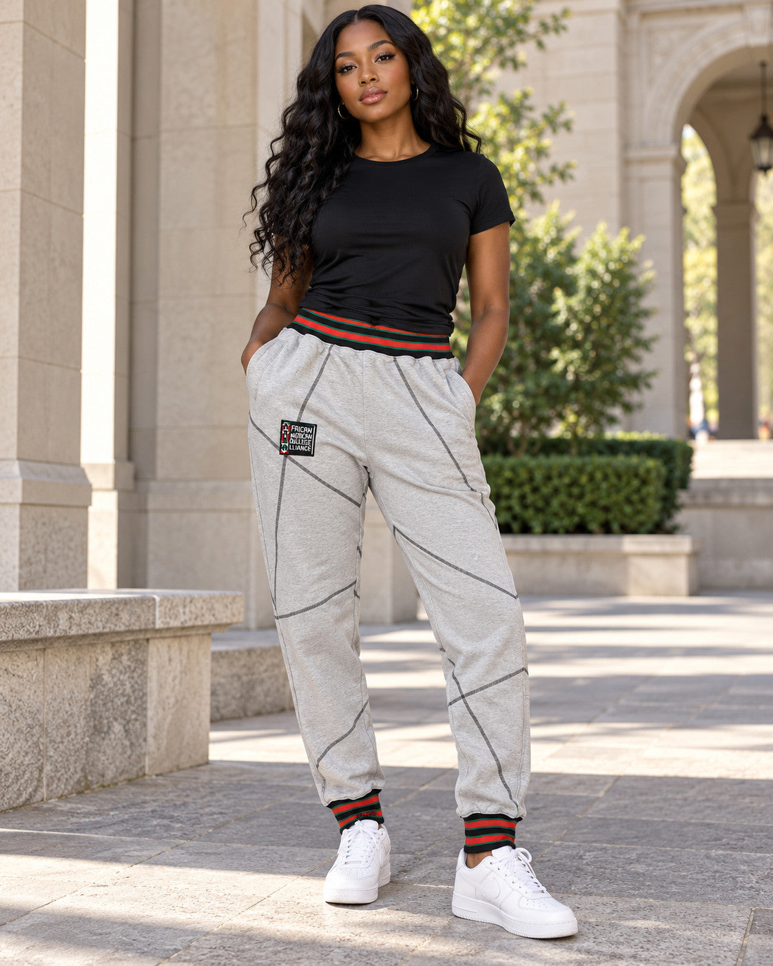 FTP Original 92 Frankenstein Stitched Sweatpants MDH.Grey / Black — alternative model styling