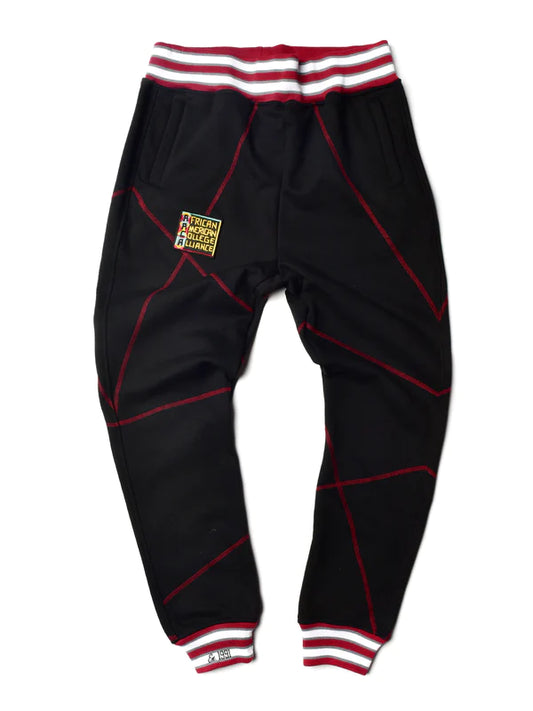 AACA Original '92 "Frankenstein" Stitched Sweatpants Black/Maroon Frankenstein Sweatpants white background product image