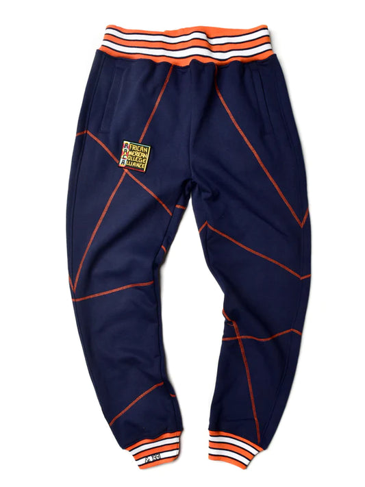 AACA Original '92 "Frankenstein" Stitched Sweatpants Navy/Orange Frankenstein Sweatpants white background product image