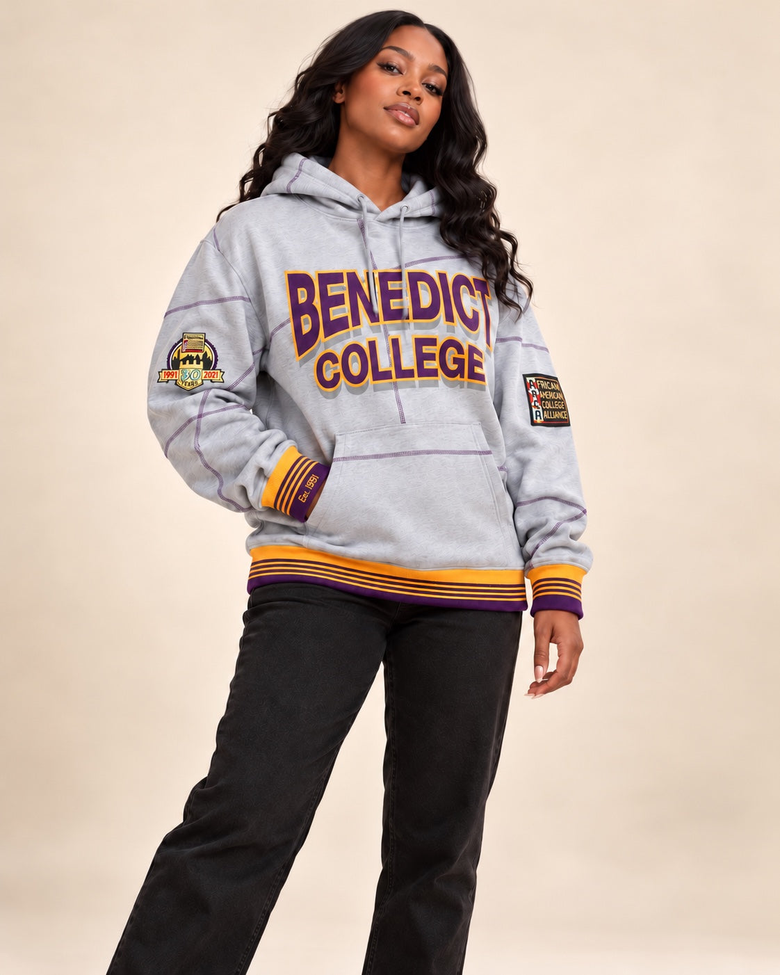 Benedict University 93 Frankenstein Hoodie MDH.Grey / Purple / Gold - AACA 30th Anniversary Special Edition
