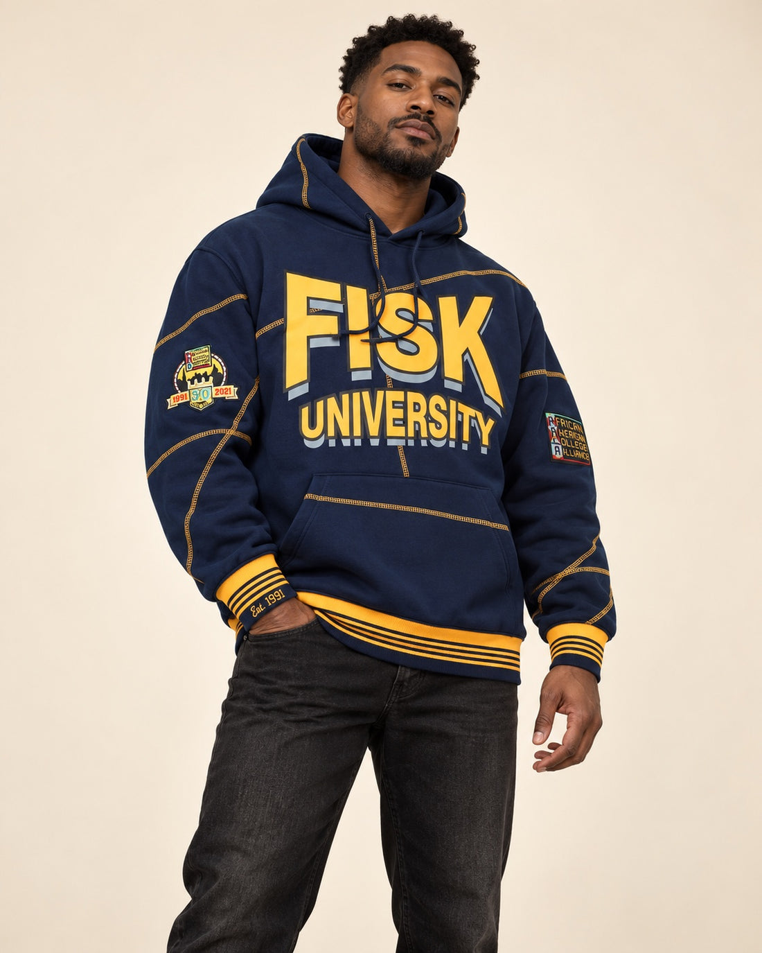 FISK 93 Frankenstein Hoodie Navy/Gold - AACA 30th Anniversary Special Edition