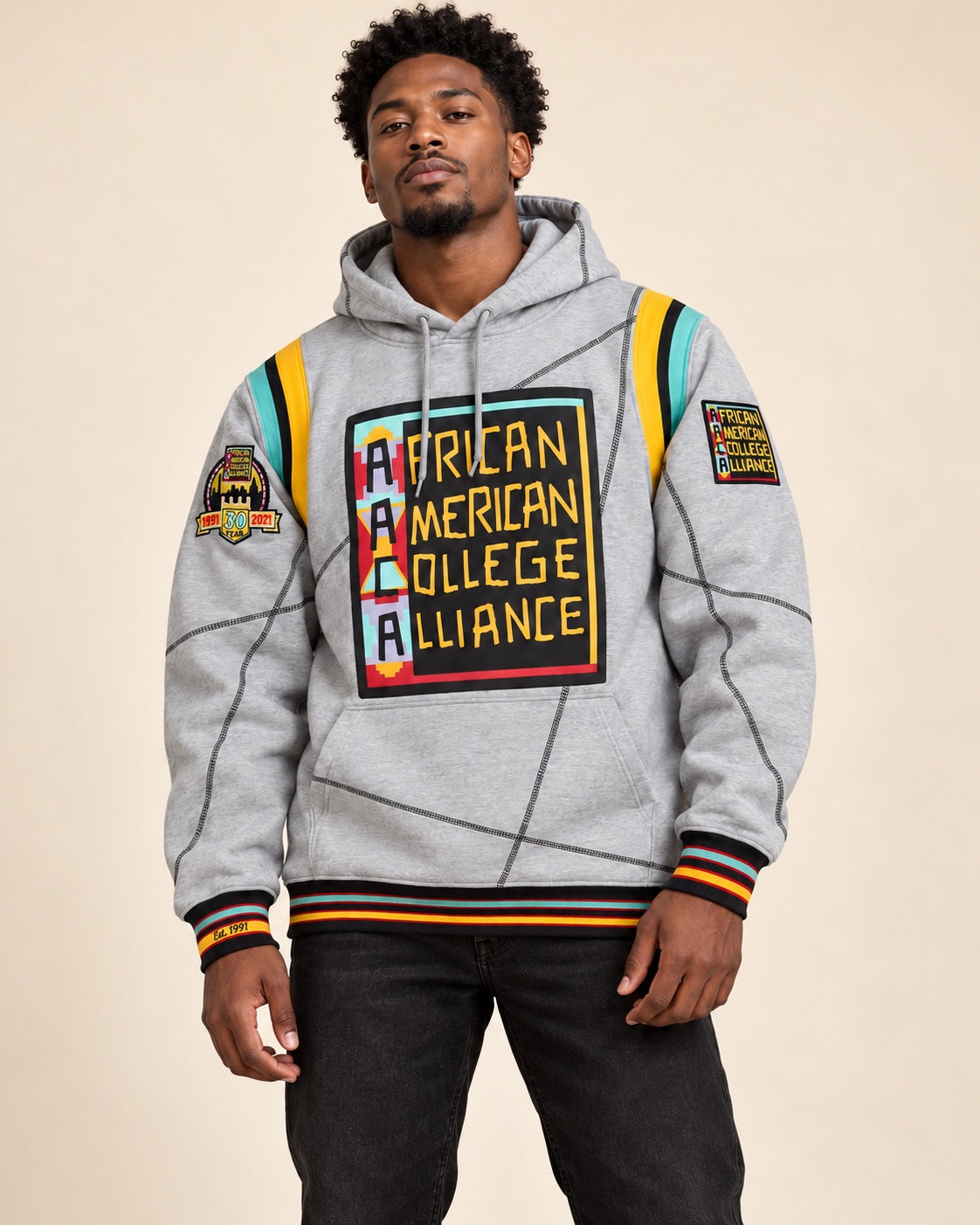 30th Anniversary AACA Frankenstein Stitched Hoodie MDH.Grey / Black