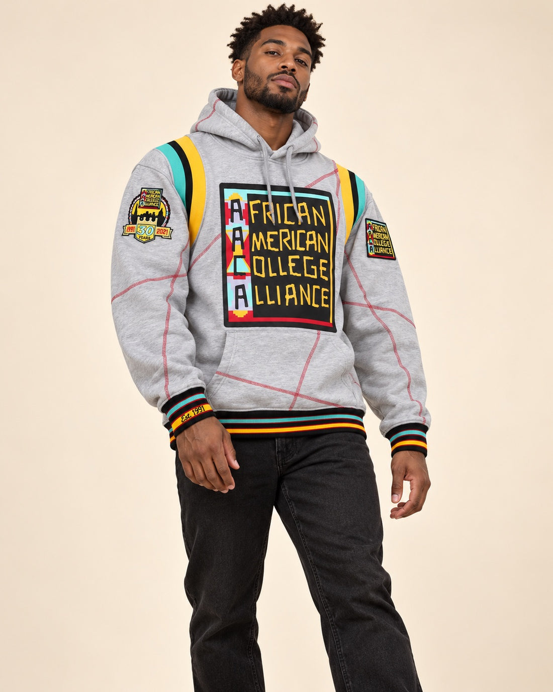 30th Anniversary AACA Frankenstein Stitched Hoodie MDH.Grey / Red