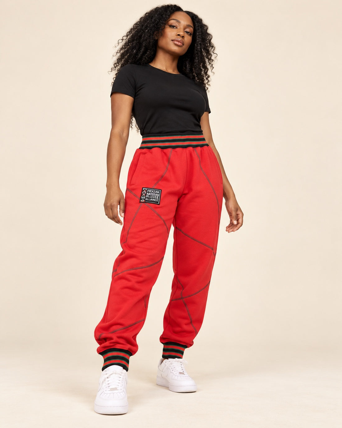 FTP Original 92 Frankenstein Stitched Sweatpants Red / Kelly Green