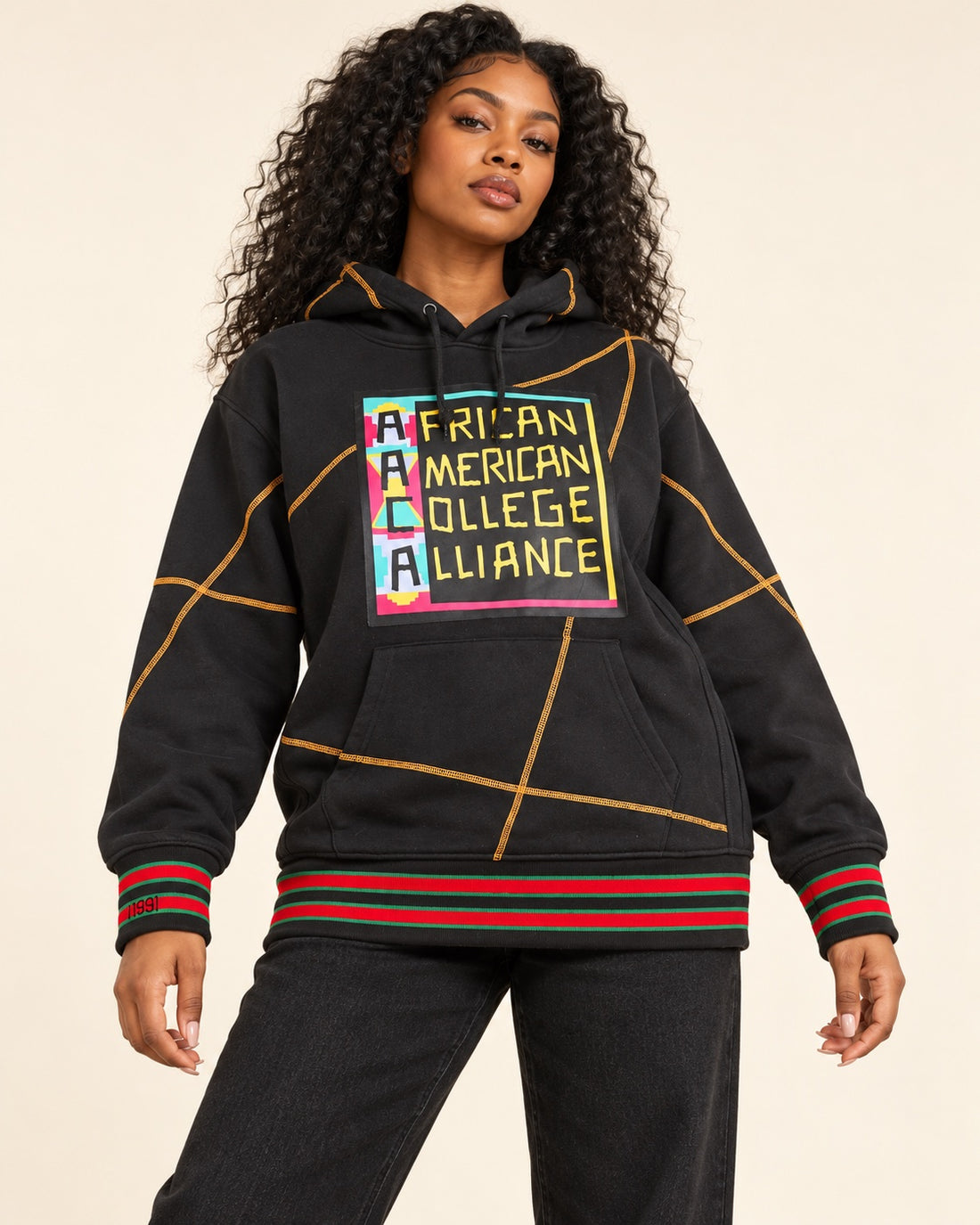 FTP AACA Original 92 Frankenstein Stitched Hoodie Black/Gold