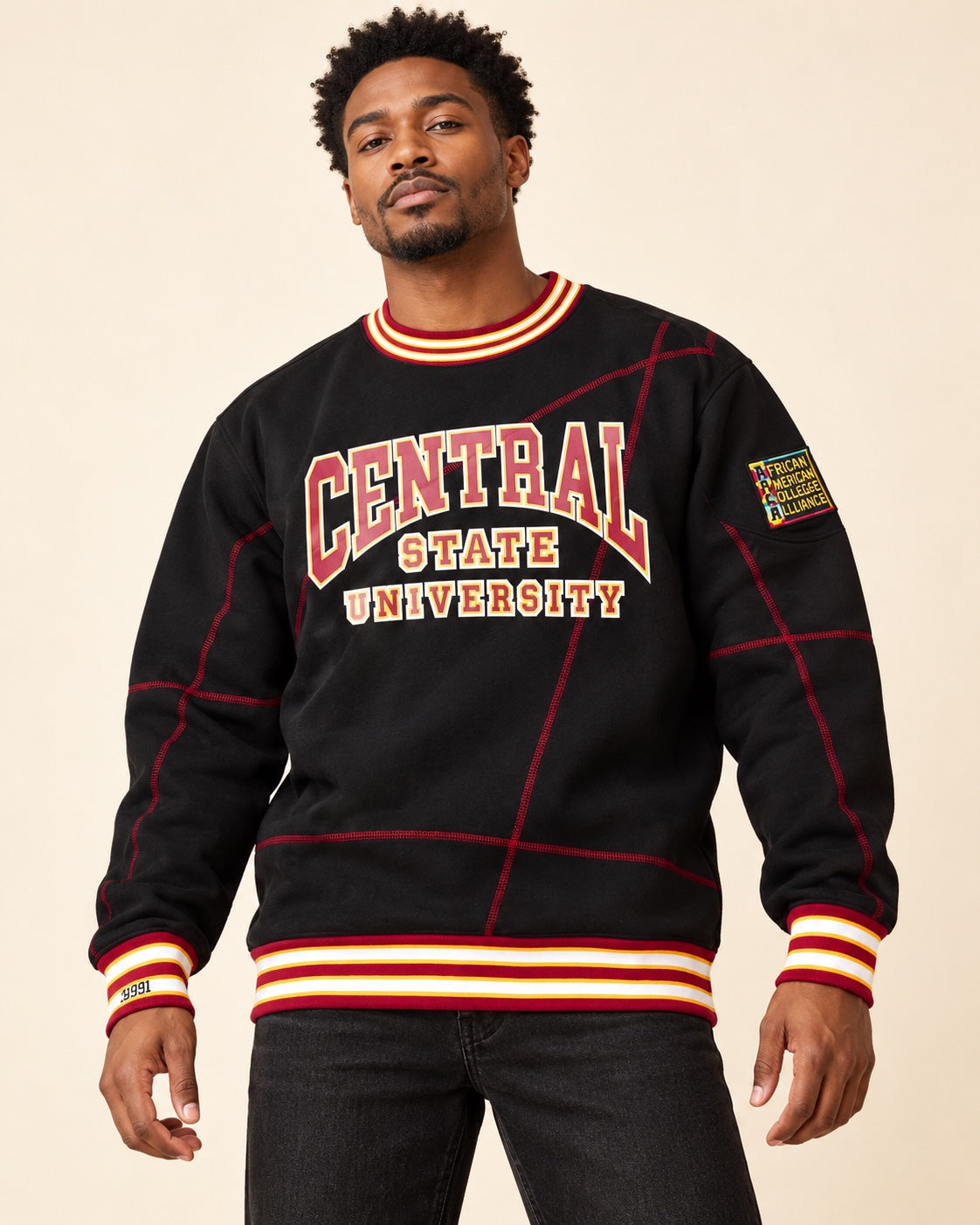Central State University Original '92 "Frankenstein" Crewneck Black/Maroon