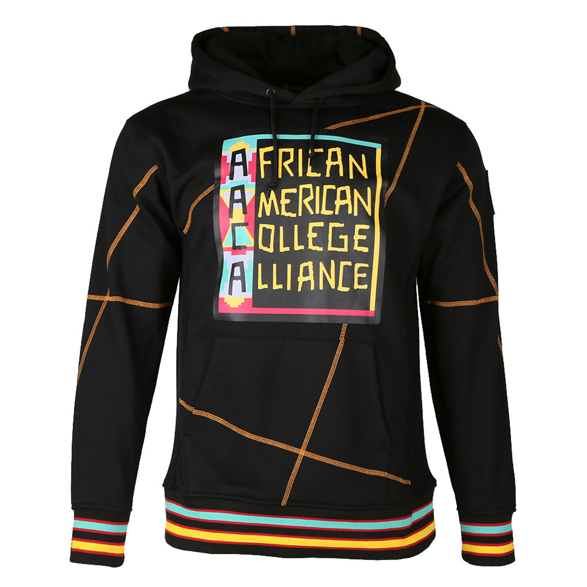 AACA Original 92 Frankenstein Stitched Hoodie Black/Gold Frankenstein Hoodie white background product image