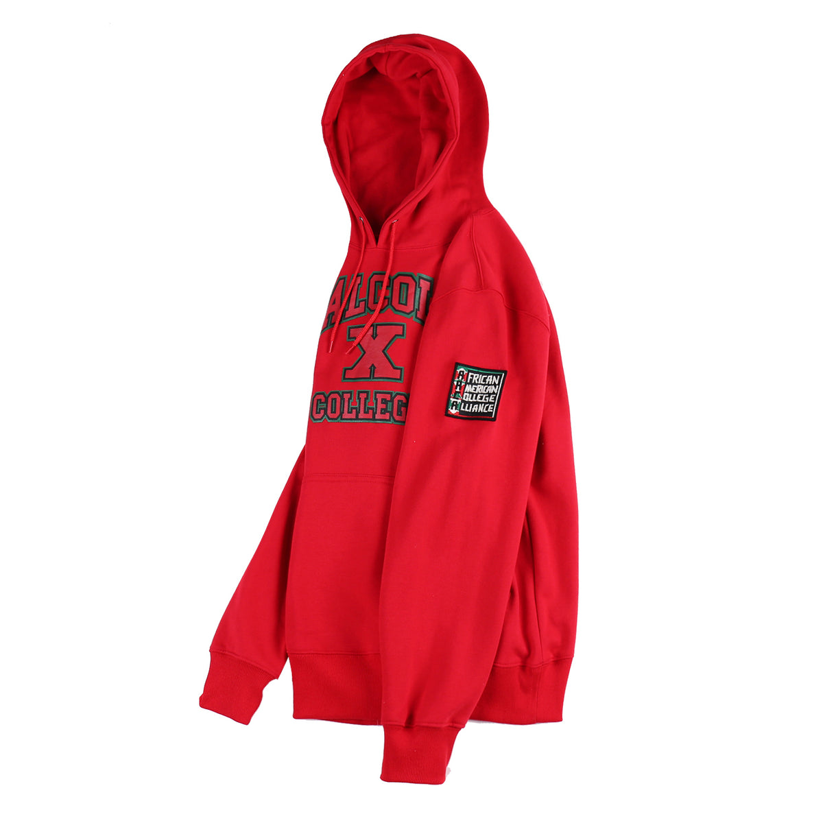 AACA Malcolm College Hoodie | Red Malcolm X College Classic Hoodie white background product image