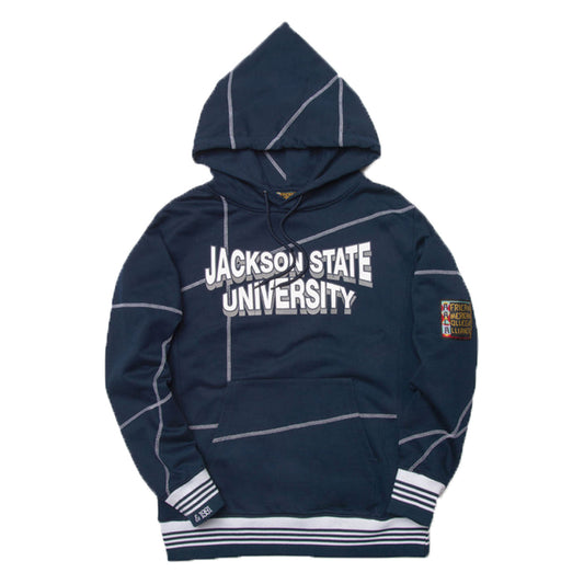 Jackson State 93 Frankenstein Hoodie Navy/White Jackson State University Frankenstein Hoodie white background product image