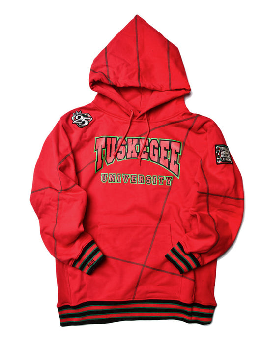 FTP Tuskegee University 92 Frankenstein Stitched Hoodie Red / Kelly Green Frankenstein Hoodie white background product image