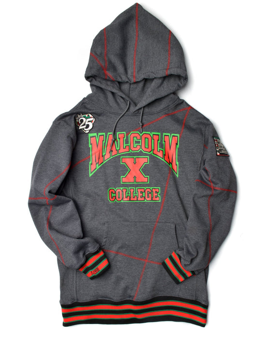 FTP Malcolm X College Frankenstein 92 Stitch Hoodie Charcoal Grey/ Red Frankenstein Hoodie white background product image