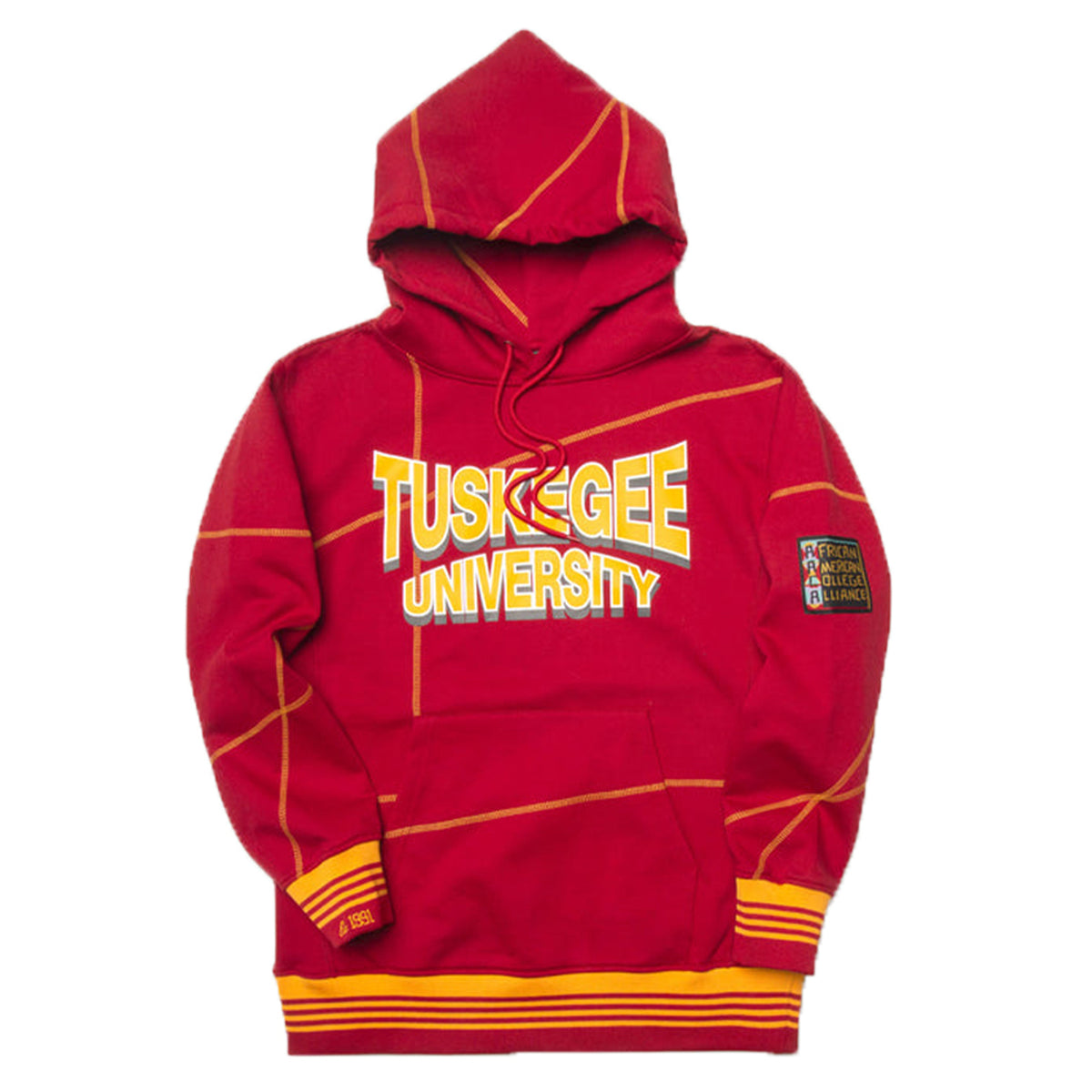Tuskegee University 93 Frankenstein Hoodie Red/Gold Frankenstein Hoodie white background product image