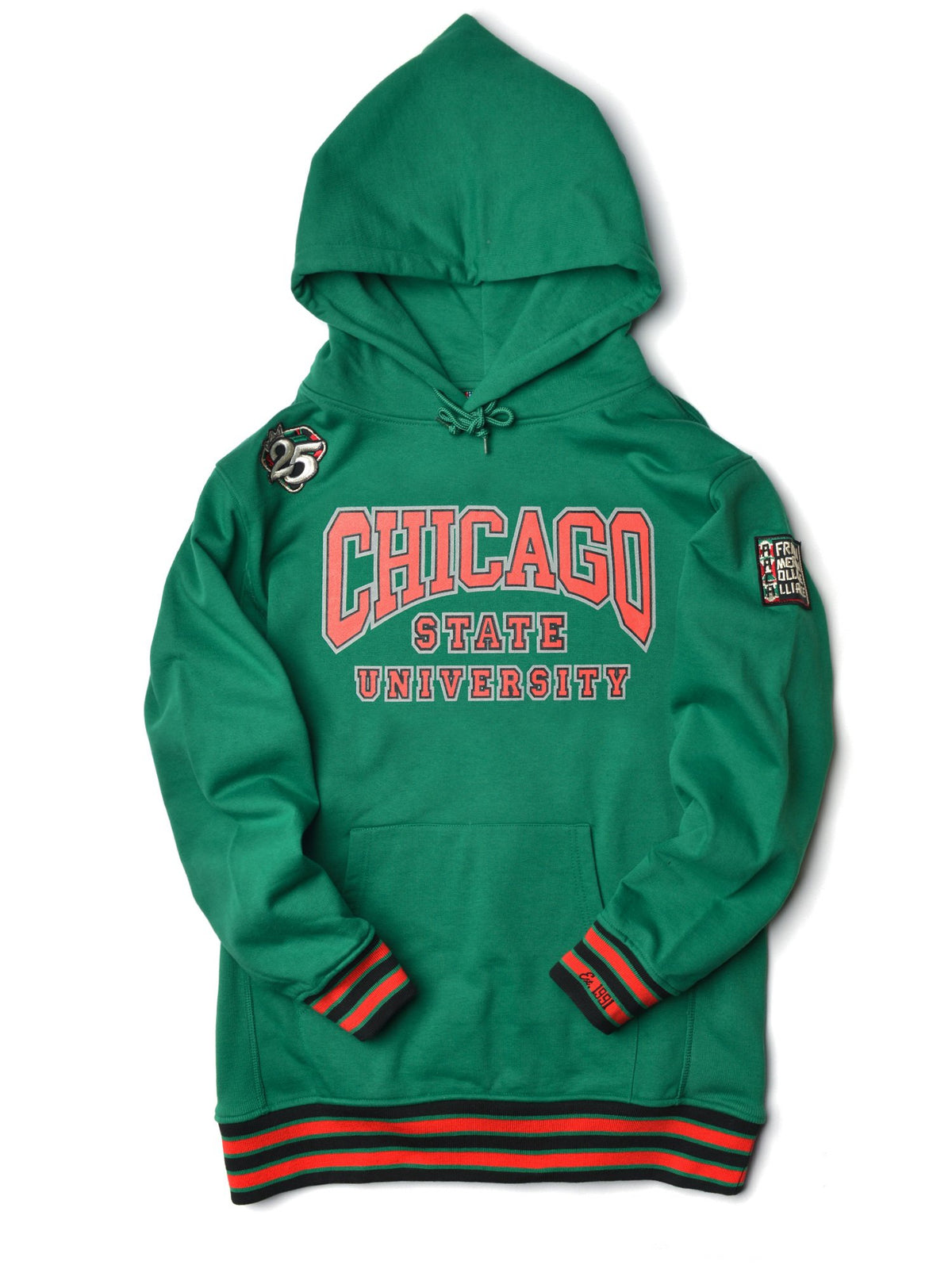 FTP Chicago State University Classic 91 Hoodie Kelly Green Classic Hoodie white background product image