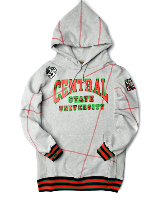 FTP Central State University Original 92 Frankenstein Stitched Hoodie MDH. Grey / Red Frankenstein Hoodie white background product image
