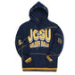 JSCU Golden Bulls 93 Frankenstein Hoodie Navy/Gold Frankenstein Hoodie white background product image