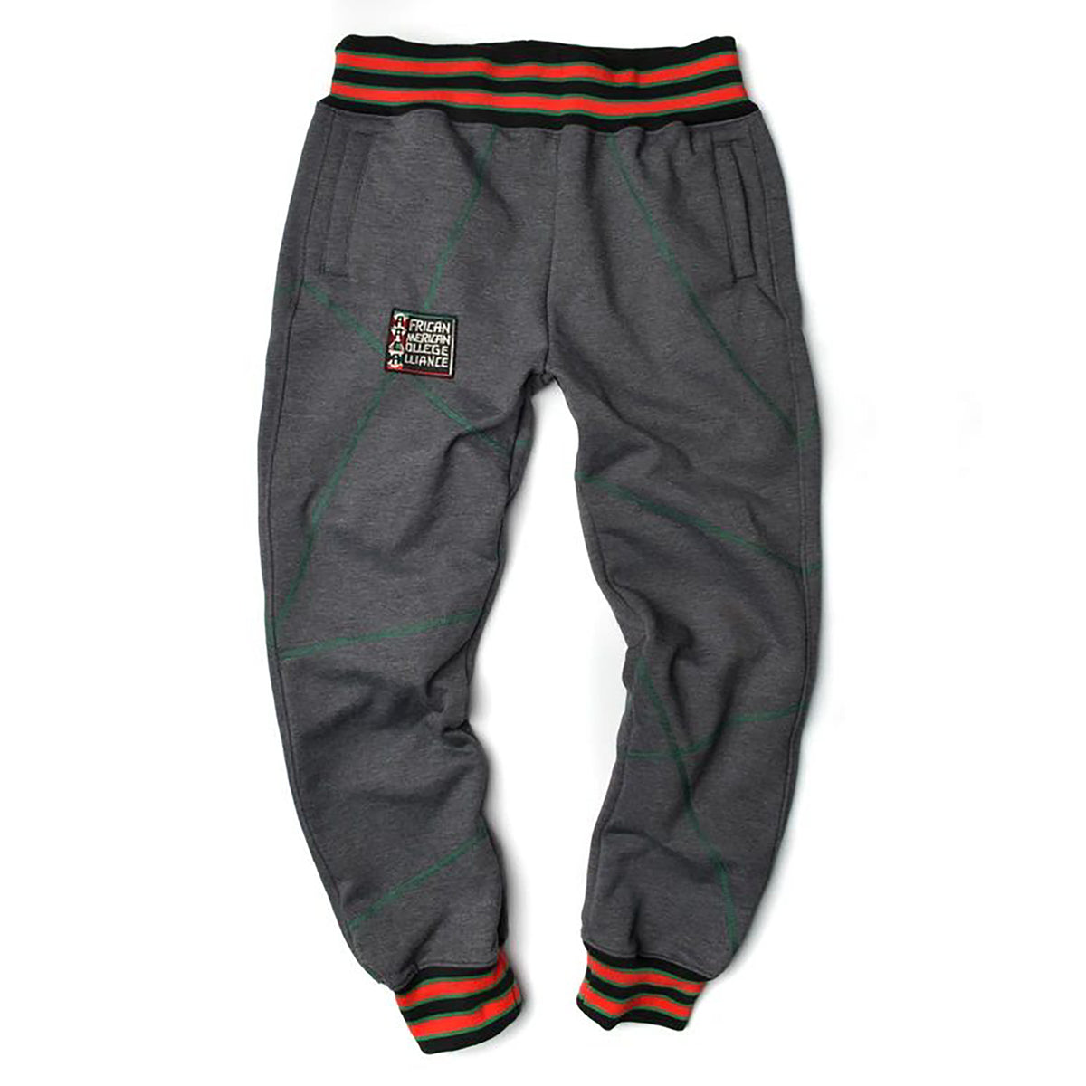 FTP Original 92 Frankenstein Stitched Sweatpants Charcoal Grey/Kelly Green Norfolk State University Frankenstein Sweatpants white background product image