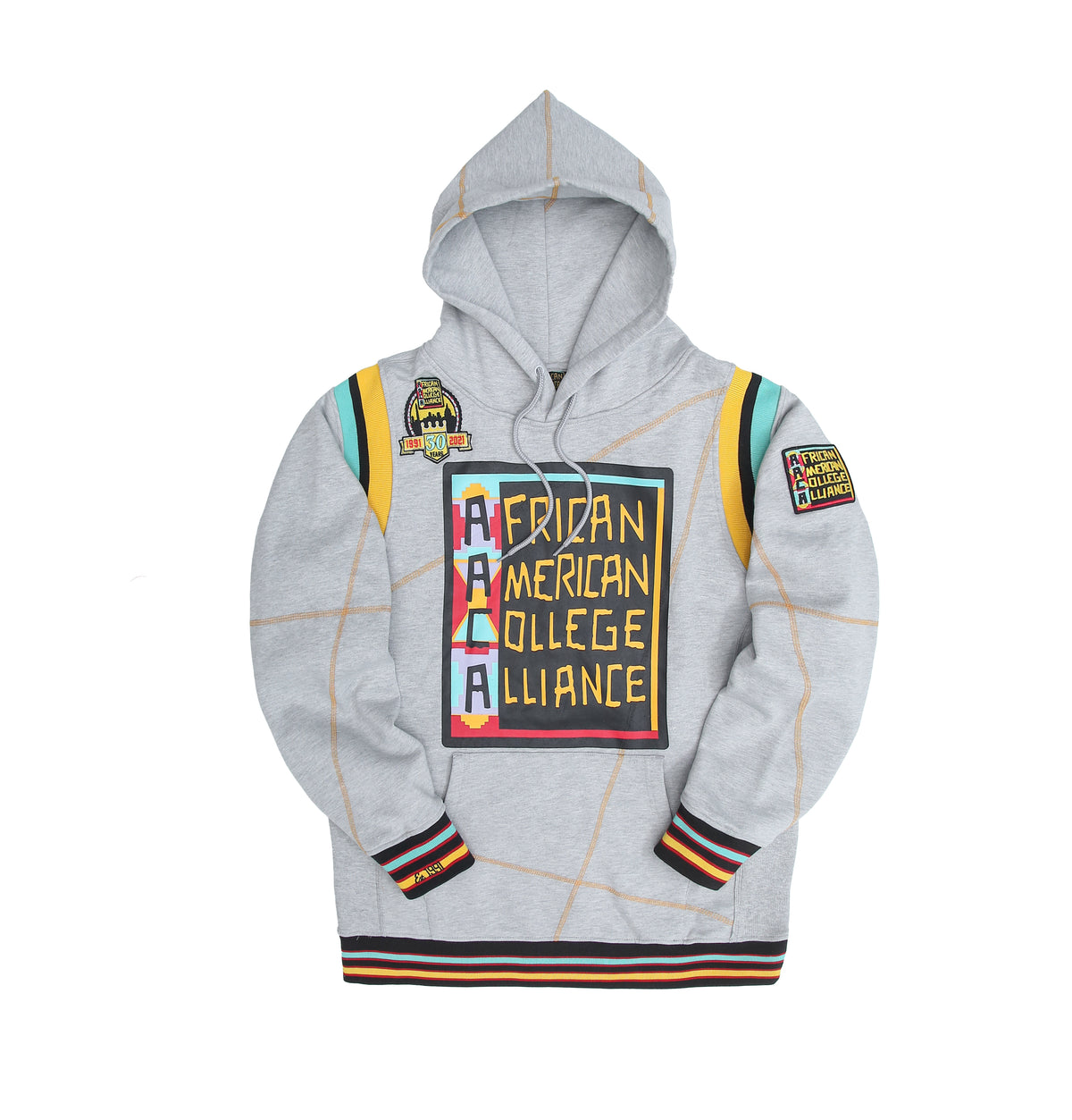 30th Anniversary AACA Frankenstein Stitched Hoodie MDH.Grey / Gold Frankenstein Hoodie white background product image