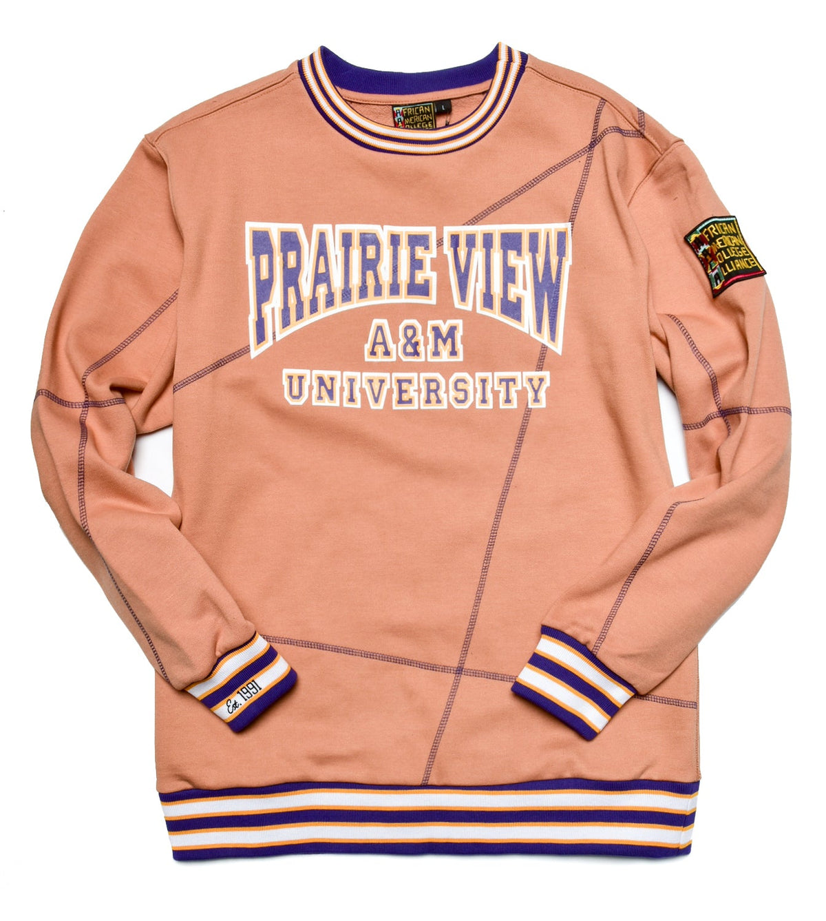 Prairie View A&M University Original '92 "Frankenstein" Crewneck Butter Rum/ Purple Frankenstein Crewneck white background product image