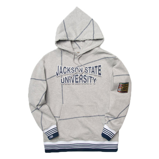 Jackson State 93 Frankenstein Hoodie MDH.Grey / Navy Jackson State University Frankenstein Hoodie white background product image