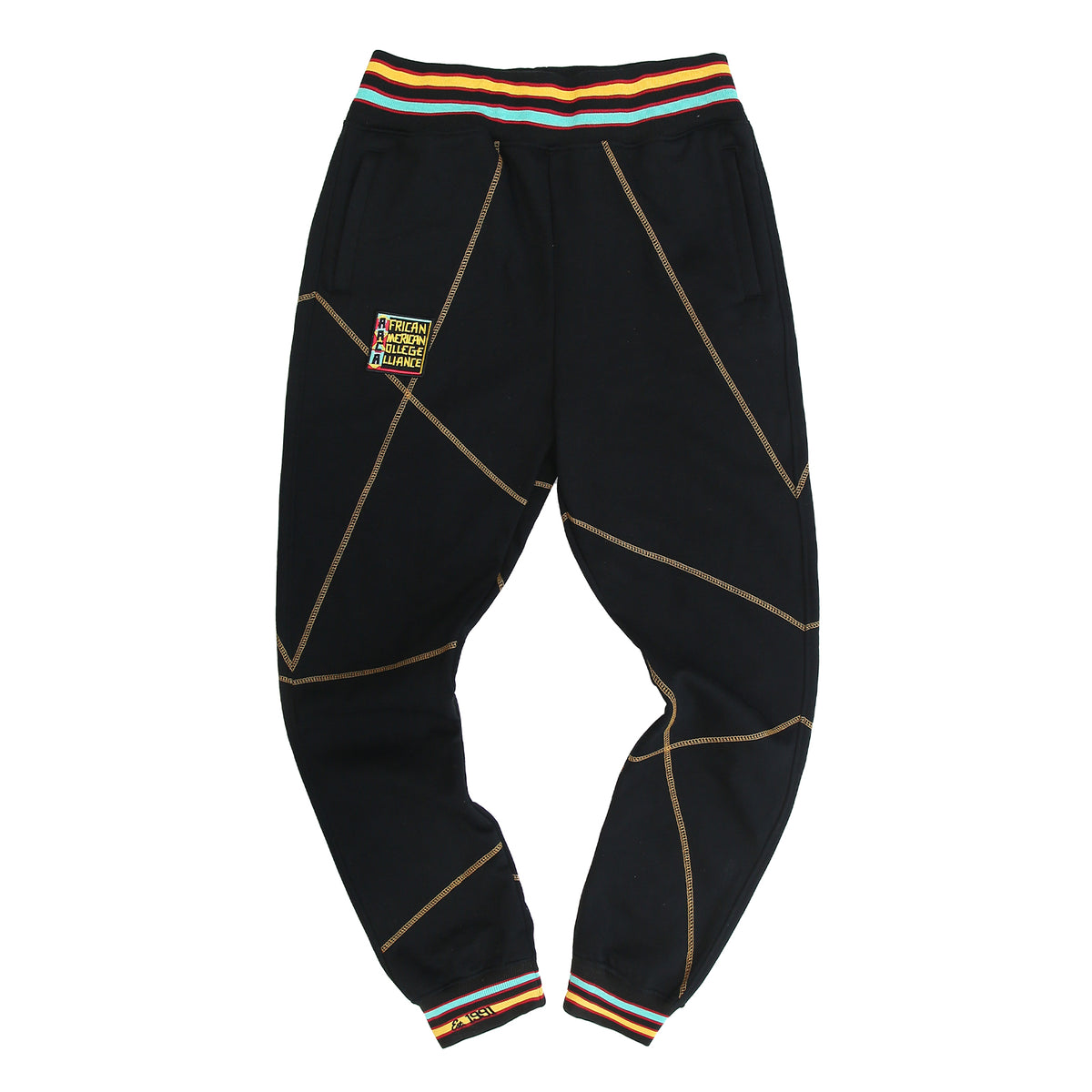 AACA Original 92 Frankenstein Stitched Sweatpants Black/Gold Frankenstein Sweatpants white background product image