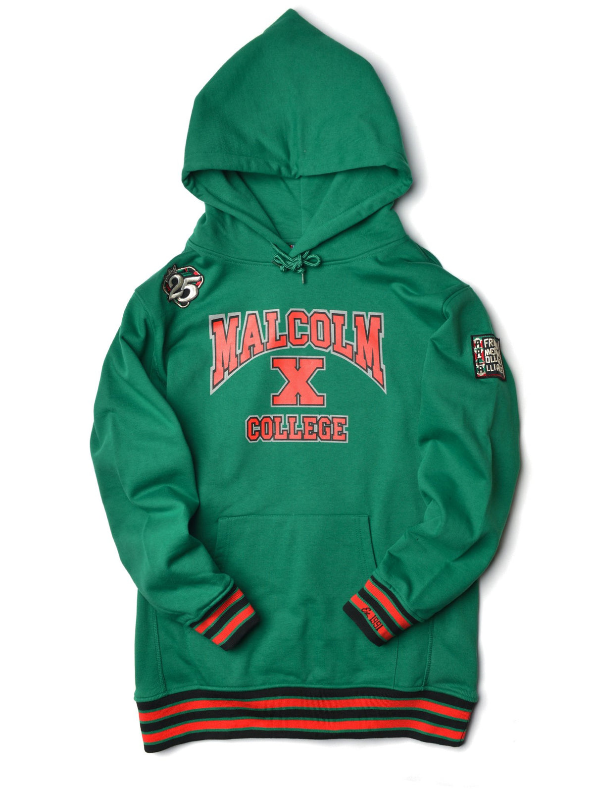 FTP Malcolm X College Classic 91 Hoodie Kelly Green Classic Hoodie white background product image