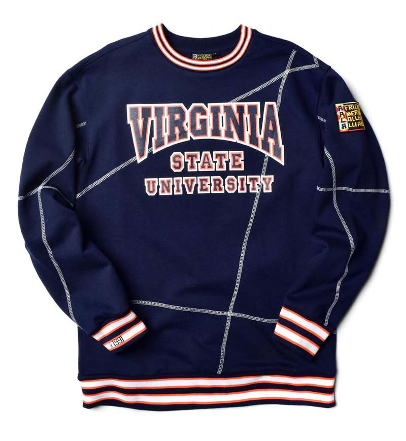 Virginia State University Original '92 "Frankenstein" Crewneck Navy/White Frankenstein Crewneck white background product image