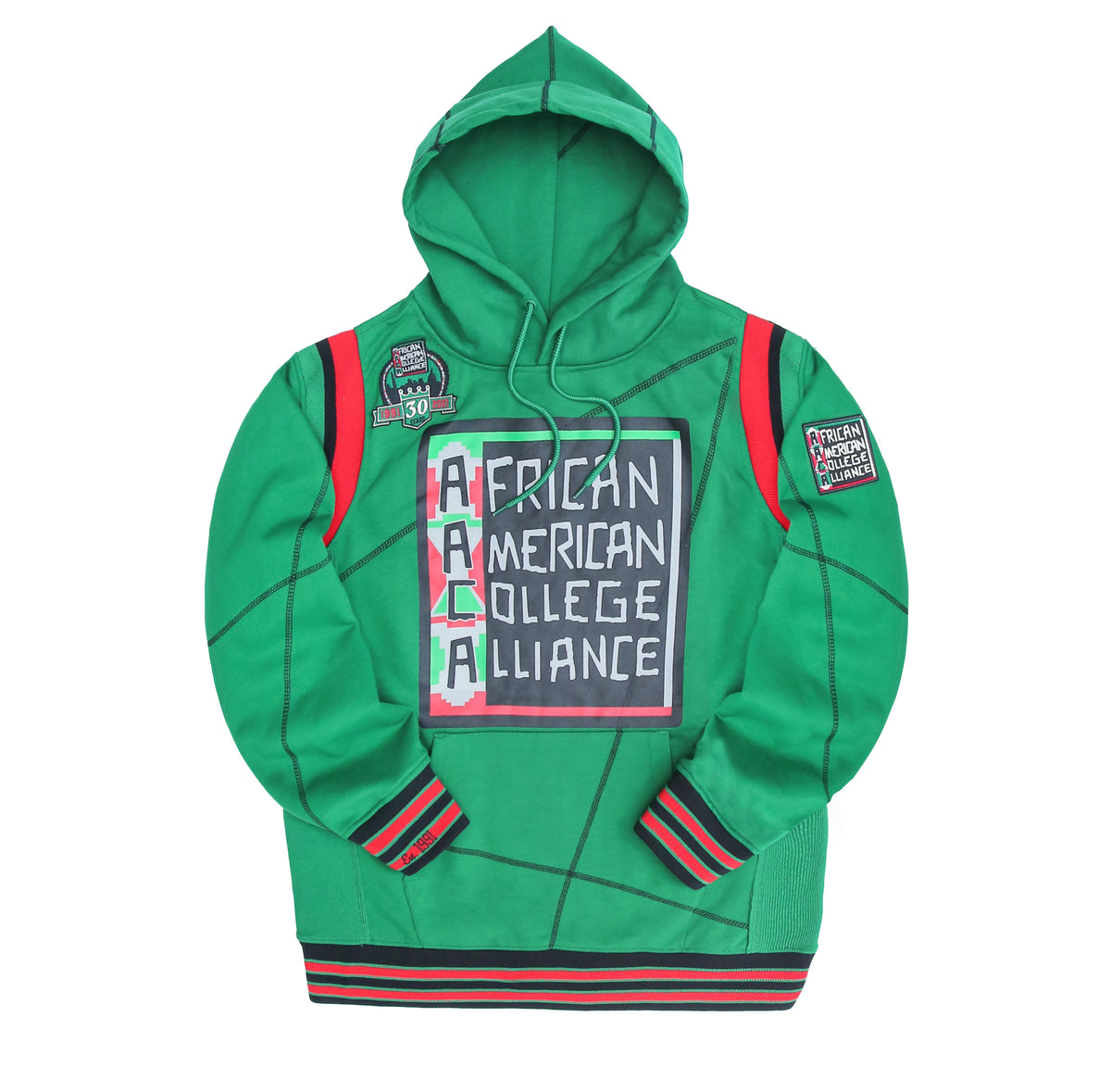 30th Anniversary FTP AACA Frankenstein Stitched Hoodie Kelly Green/Black Frankenstein Hoodie white background product image