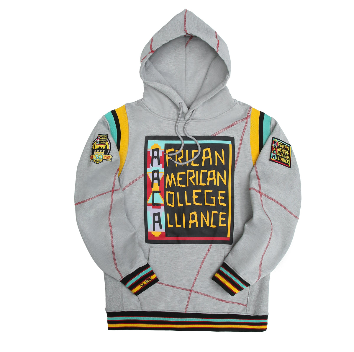30th Anniversary AACA Frankenstein Stitched Hoodie MDH.Grey / Red Frankenstein Hoodie white background product image