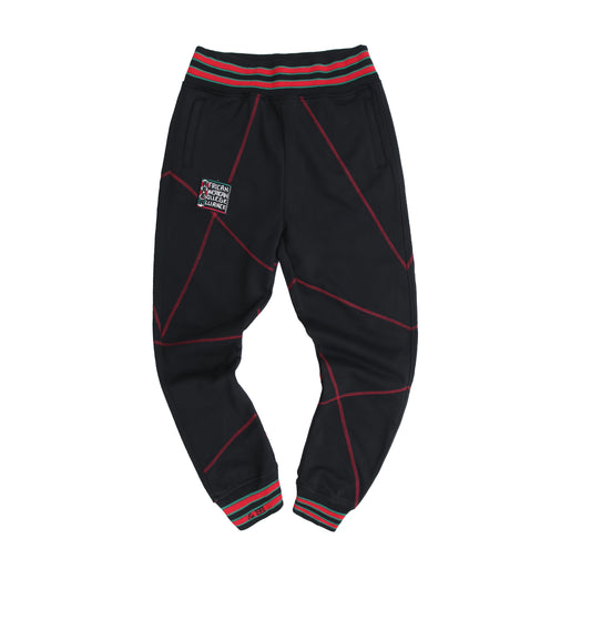 FTP Original 92 Frankenstein Stitched Sweatpants Black / Red Malcolm X College Frankenstein Sweatpants white background product image