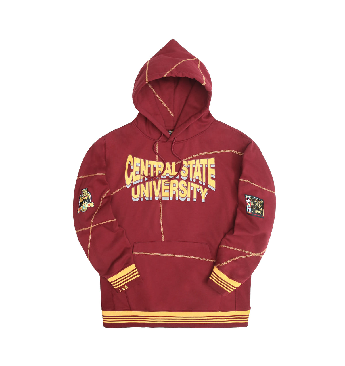 Central State University 93 Frankenstein Hoodie Maroon/Gold Frankenstein Hoodie white background product image
