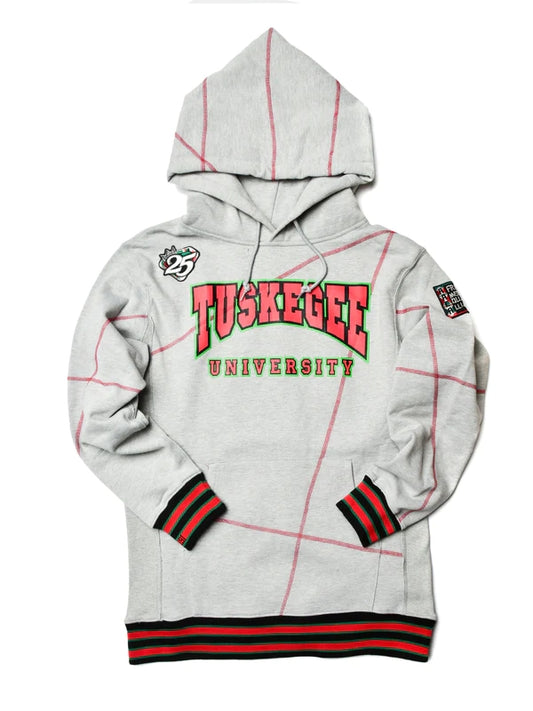 FTP Tuskegee University 92 Frankenstein Stitched Hoodie MDH.Grey / Red Frankenstein Hoodie white background product image