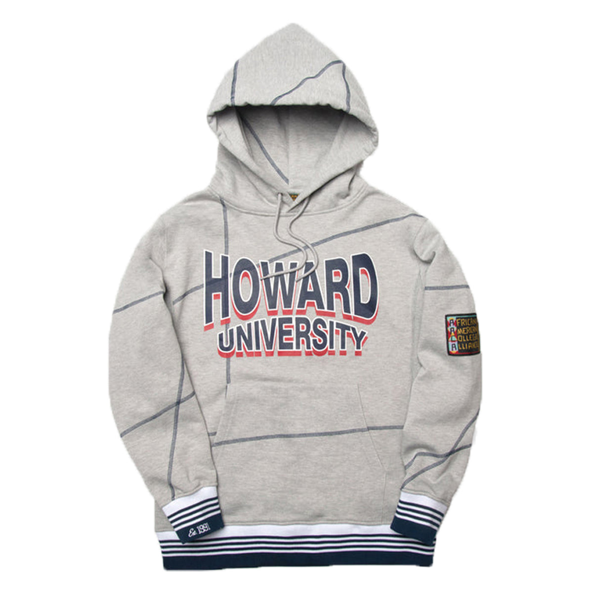 Howard University 93 Frankenstein Hoodie MDH.Grey / Navy Frankenstein Hoodie white background product image