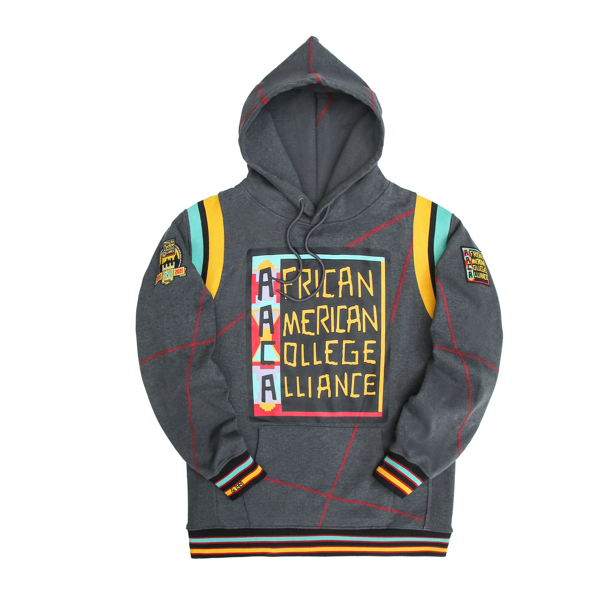 30th Anniversary AACA Frankenstein Stitched Hoodie Charcoal/Red Frankenstein Hoodie white background product image
