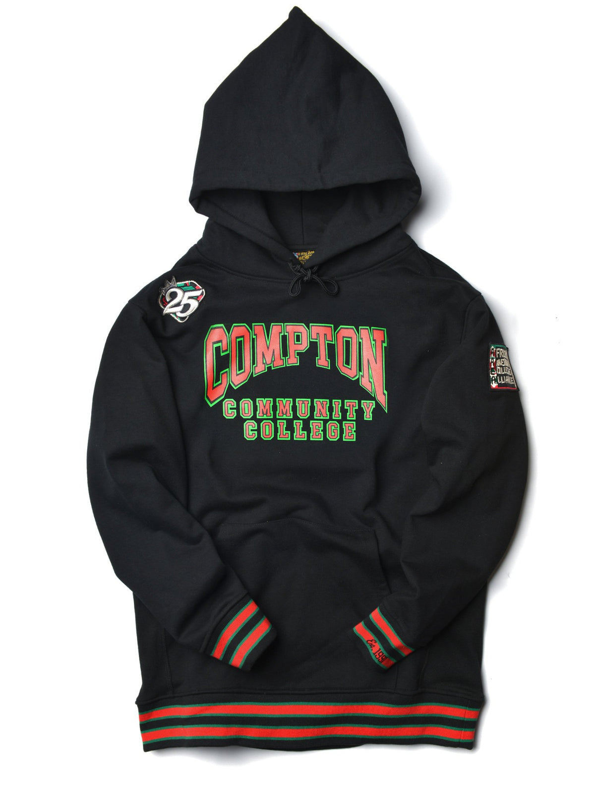FTP Compton Classic 91 Hoodie Black Compton College Classic Hoodie white background product image