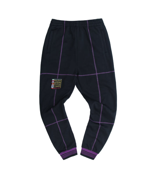 AACA Fresh 93 Frankenstein Jogger BLACK/PURPLE Frankenstein Sweatpants white background product image