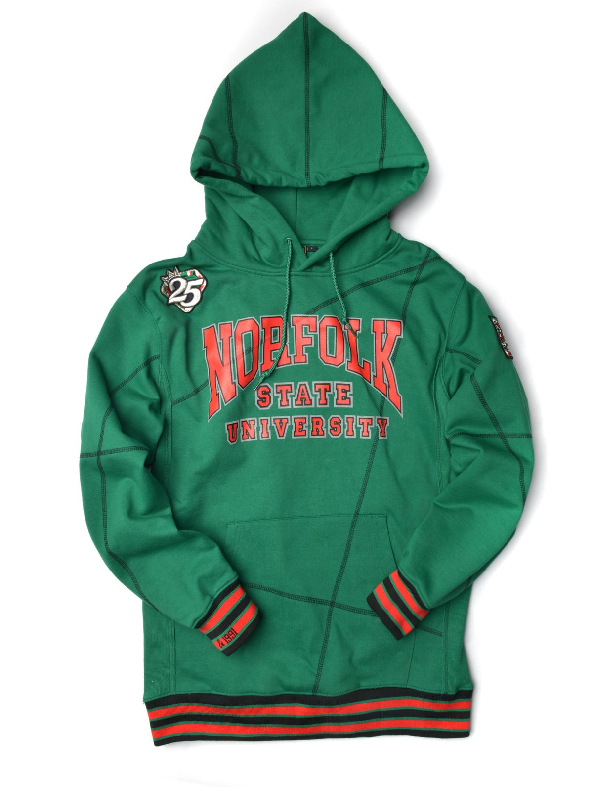 FTP Norfolk State Original 92 Frankenstein Stitched Hoodie Kelly Green/Black Norfolk State University Frankenstein Hoodie white background product image
